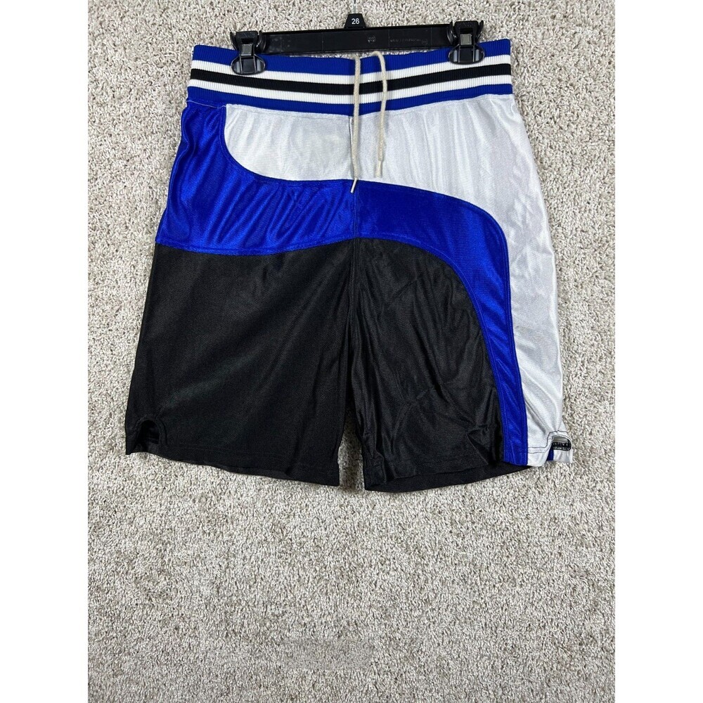 Vintage 90s Athletic Shorts Men’s Large Blue Black White Colorblock Retro Street
